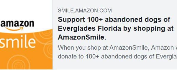 Now Through Nov 2, AmazonSmile is donating 5%